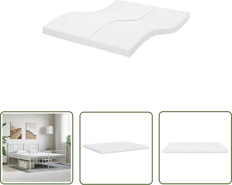 The Living Store Schuimmatras 7-Zone 160x200x10 cm Duurzame stof Zachte vulling Wit Schuimmatras Tweepersoons Bed Matras Kopen Slaapcomfort Nacht Rust - Foto 2