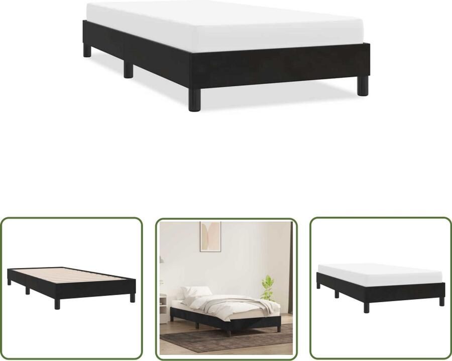 VidaXL Bedframe zonder matras 80x220 cm fluweel zwart Bedframe Tweepersoonsbed Boxspring Hoofdbord Fluweel