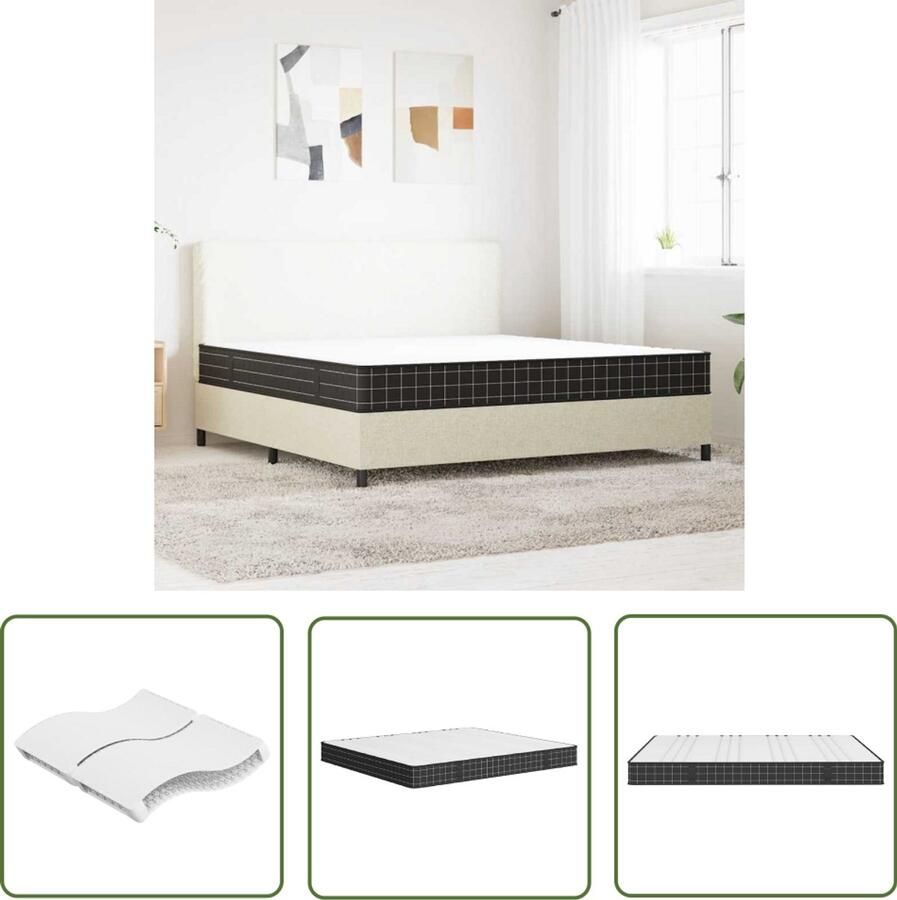 VidaXL Binnenveringmatras middelhard 200x200 cm Binnenveringmatras Tweepersoonsmatras Matras Kopen Comfortabel Slapen Goede Ondersteuning