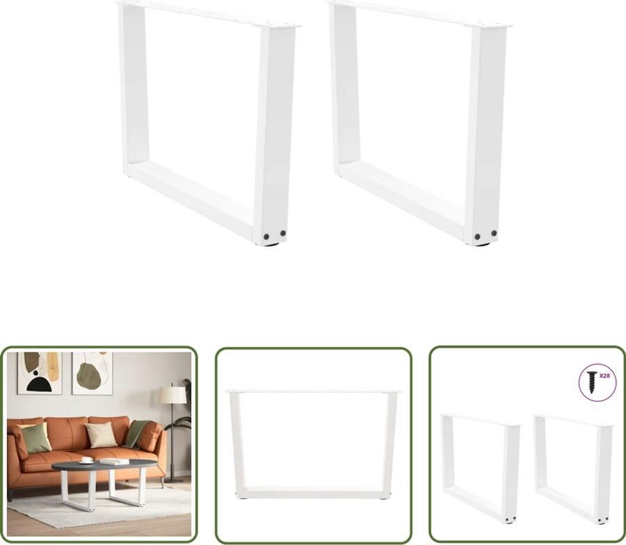 The Living Store Eettafelpoten 2 st V-vormig 70x(42-43 3) cm staal wit Eettafelpoten V-vormige Tafelpoten Metalen Tafelpoten Witte Tafelpoten Eettafel Onderstel