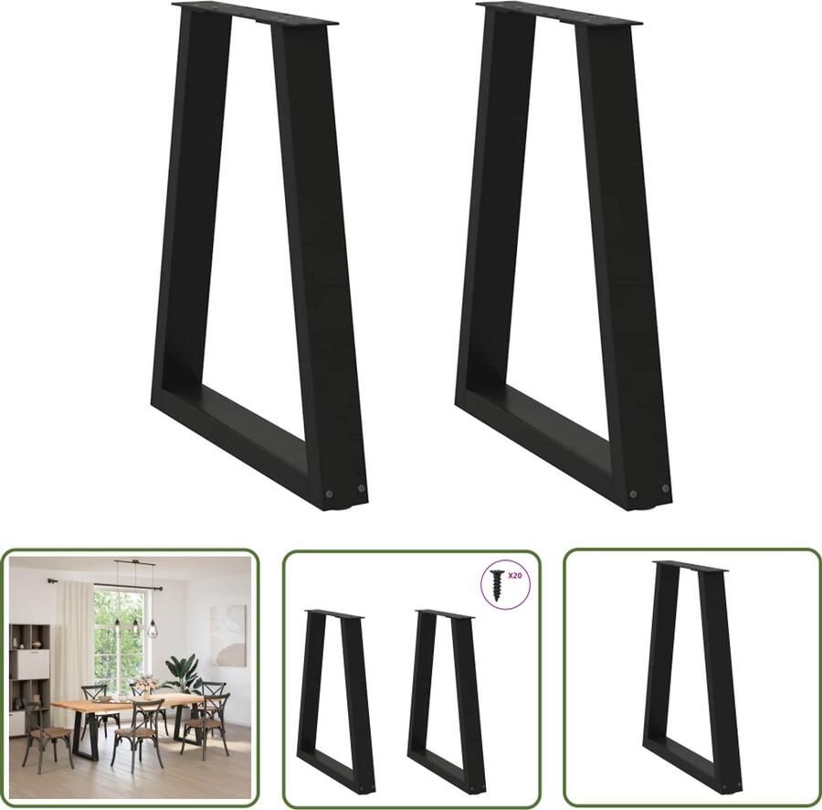 The Living Store Salontafelpoten 2 st V-vormig 60x(72-73) cm staal zwart Salontafelpoten V-vormige Tafelpoten Zwarte Tafelpoten Metalen Tafelpoten Salontafel Onderstel