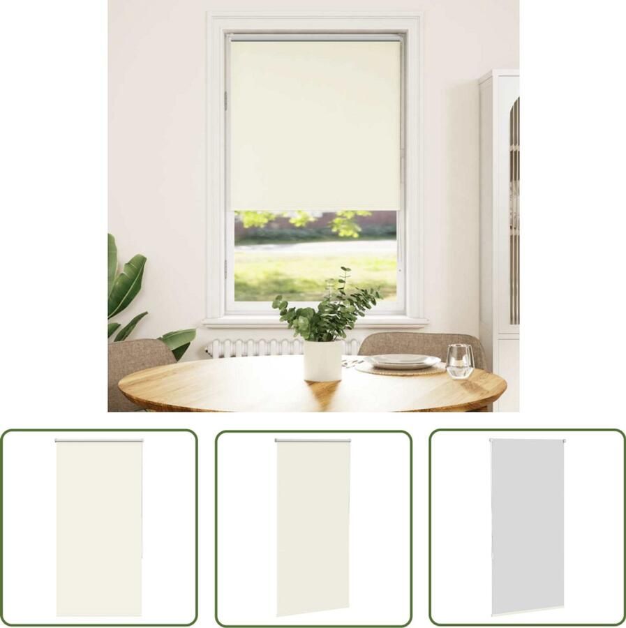 The Living Store Rolgordijn verduisterend gebroken wit 85x130 cm stofbreedte Rolgordijn Verduisterend Gordijn Kamerscherm Woonaccessoire Interieur Decoratie