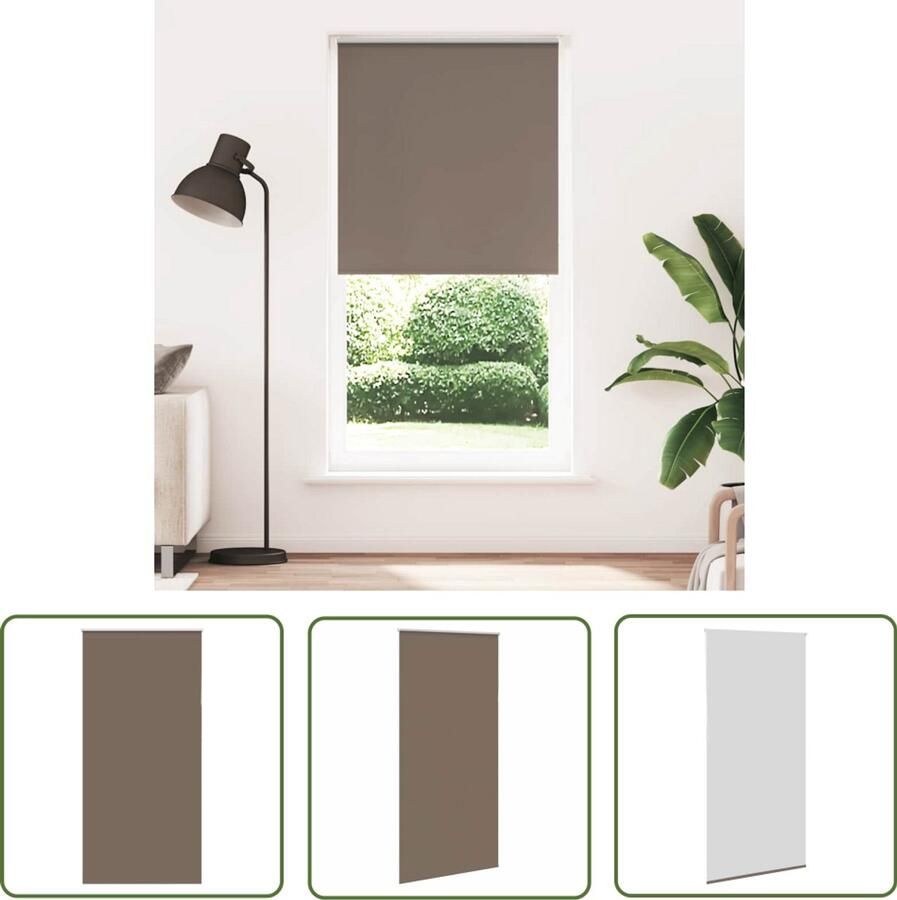 The Living Store Rolgordijn verduisterend koffie 115x210 cm stofbreedte 110 7 cm Rolgordijn Verduisterend Gordijn Kamerscherm Privacy Screen Lichtregelaar