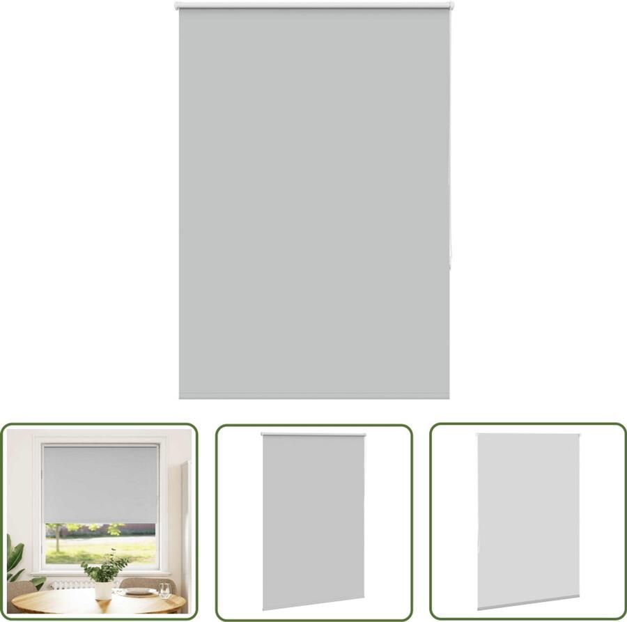 The Living Store Rolgordijn verduisterend 105x150 cm stofbreedte 100 7 cm Rolgordijn Verduisterend Licht Grijs Privacy Kamerscherm