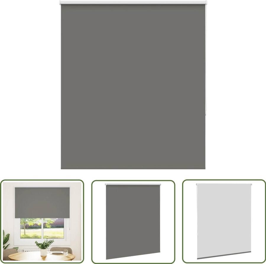 The Living Store Rolgordijn verduisterend 125x175 cm stofbreedte 121 6 cm grijs Rolgordijn Verduisterend Privacy Lichtregeling Kamerscherm
