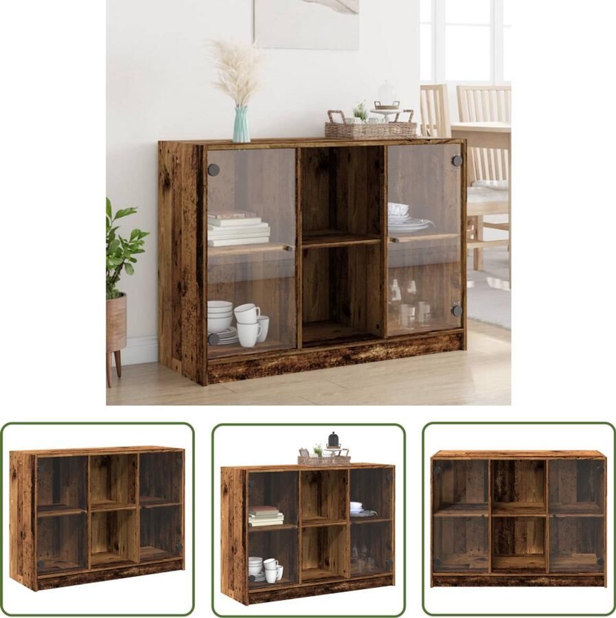 VidaXL Dressoir 102x37x75 5 cm bewerkt hout oud houtkleurig Dressoir Vintage Dressoir Houten Dressoir Opslag Dresser Salontafel