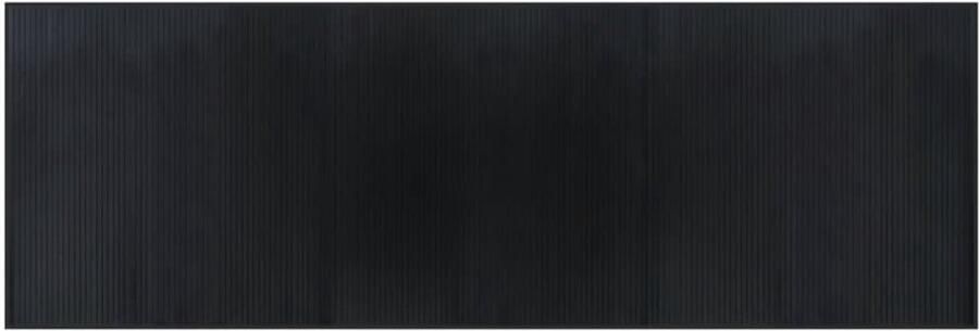 The Living Store Bamboe Tapijt 100 x 300 cm Duurzaam Anti-slip Bamboe Tapijt Vloerkleden Woon Accessoires Modern Tapijt Zwart Tapijt