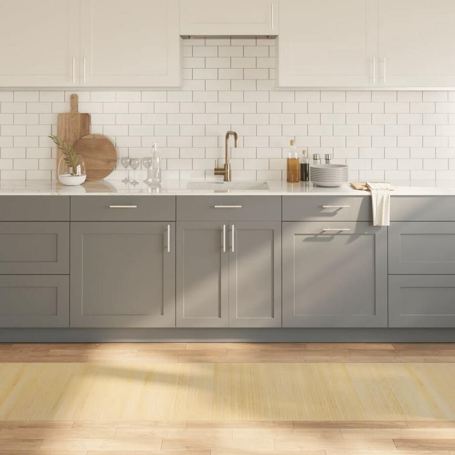 The Living Store Vloerkleed rechthoekig 70x300 cm bamboe lichtnaturel Bamboe Tapijt Vloerkleden Woon Accessoires Natuurlijke Materialen Modern Tapijt