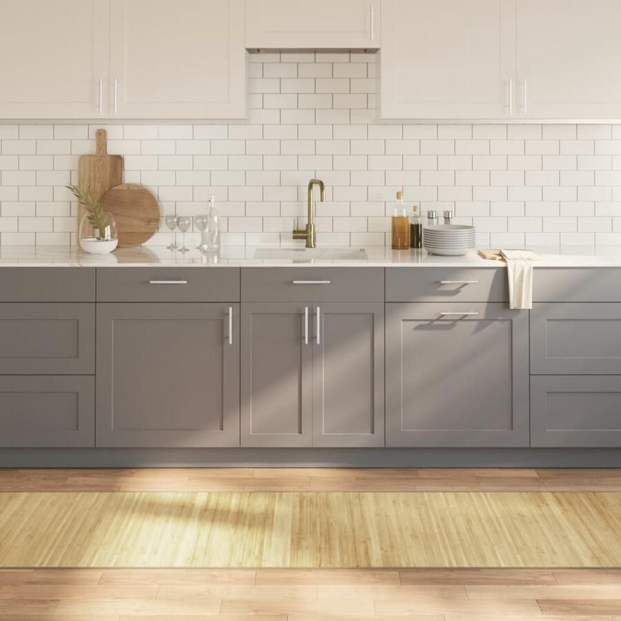 The Living Store Vloerkleed rechthoekig 70x500 cm bamboe lichtnaturel Bamboetapijt Vloerkleden Natuurlijk Tapijt Modern Tapijt Lange Tapijt