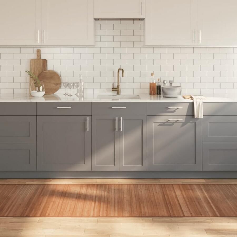 The Living Store Bamboe Tapijt 80 x 500 cm Duurzaam Naturel Vloerkleed met Anti-slip Bamboetapijt Vloerkleden Natuurlijke Materialen Anti Slip Modern Tapijt