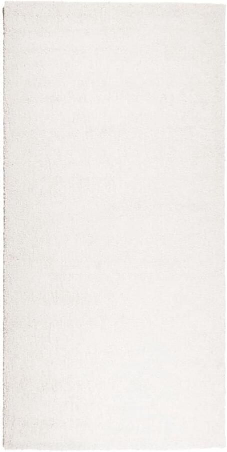 The Living Store PAMPLONA Shaggy vloerkleed 100 x 200 cm Anti-slip crème polypropeen Shaggy Vloerkleed Crème Groot Vloerkleed Anti Slip Vloerkleed Living Room Decoratie - Foto 2