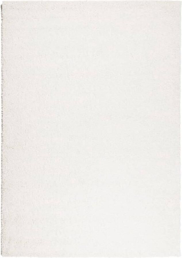 The Living Store PAMPLONA Shaggy Vloerkleed 120 x 170 cm Crème 100% Polypropeen 30 mm Poolhoogte Shaggy Vloerkleed Crème Vloerkleed Livingroom Vloerkleed Slaapkamer Shagpile Tapijt - Foto 2