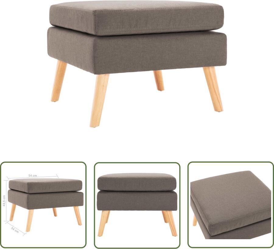 The Living Store Voetenbankje Moderne Stof 54 x 54 x 43.5 cm Taupe Voetbank Voetenbankje Stoffen Bankje Lounge Meubilair Relaxstoel