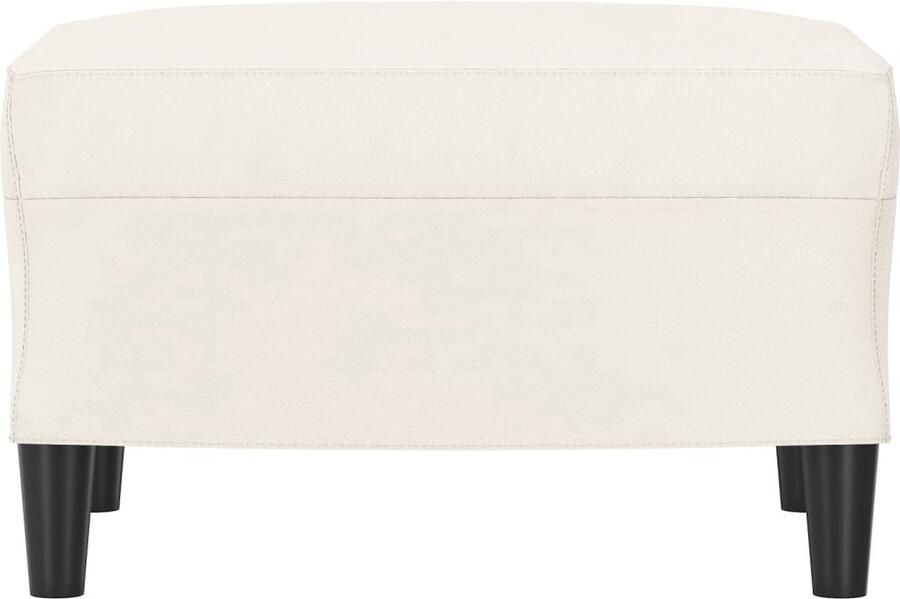 The Living Store Voetenbank 60x50x41 cm kunstleer crèmekleurig Voetenbank Voetenbankje Relaxstoel Lounge Stoel Salontafel