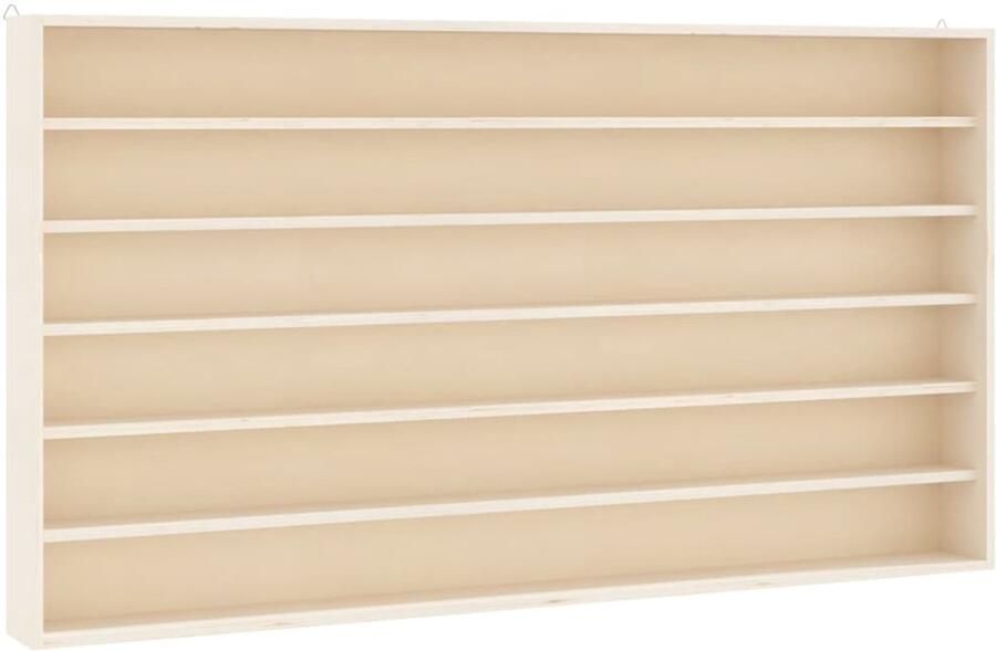 VidaXL Wandkast 6 Schappen 80x8 5x55 cm Houten Vitrinekast Wandplank Opslagoplossing Boekenrek Decoratiekast