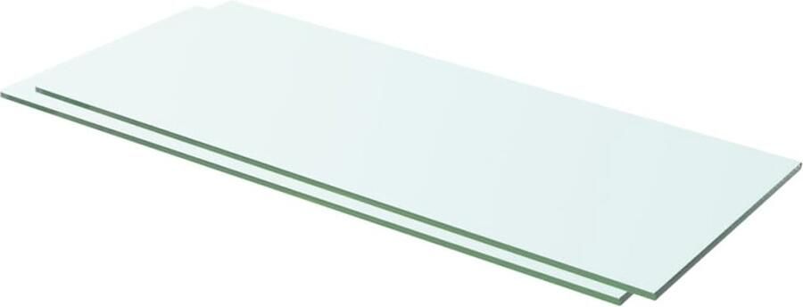The Living Store Schappen 2 st 60x20 cm glas transparant Glazen Schap Wandplank Vitrinekast Displayrek Transparant Glas