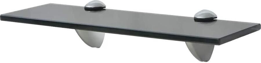 The Living Store Zwevend schap 30x20 cm 8 mm glas Zwevende Plank Wandplank Glazen Schap Zwarte Wanddecoratie Opbergruimte - Foto 2