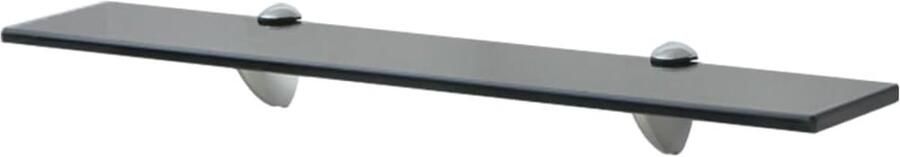 The Living Store Zwevend schap 60x10 cm 8 mm glas Zwevend Schap Wandplank Glaswandplank Zwarte Wandplank Modern Design - Foto 2