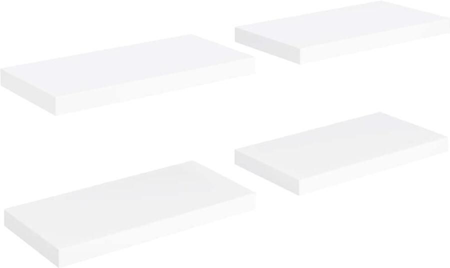 VidaXL Wandplank zwevende plank wandplank boekenkastplank zwevende plank cd-dvd-plank decoratieve plank wit 50x23x3 8 cm MDF