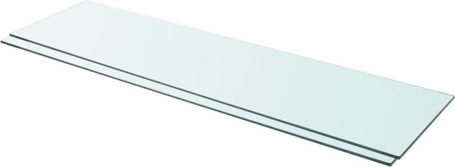 The Living Store Schappen 2 st 110x30 cm glas transparant Glazen Wandplank Vitrinekast Displayrek Hangend Rek Woonaccessoire