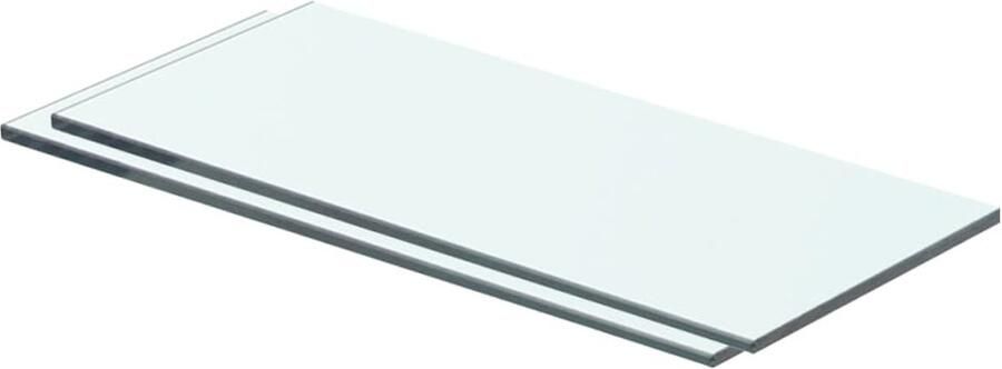 VidaXL Schappen 2 st 40x12 cm glas transparant Glazen Schappen Wandplanken Vitrinekastjes Transparante Planken Woonaccessoires