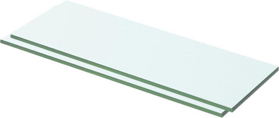 VidaXL Schappen 2 st 50x12 cm glas transparant Glazen Schappen Wandplanken Vitrinekast Displayplank Transparante Planken