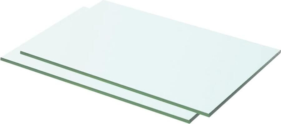 VidaXL Schappen 2 st 50x25 cm glas transparant Glazen Schappen Wandplanken Vitrinekast Displayplank Transparante Planken