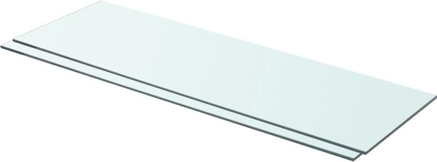 The Living Store Schappen 2 st 80x25 cm glas transparant Wandplanken Glazen Wandplank Vitrinekast Displaykasten Woonaccessoires