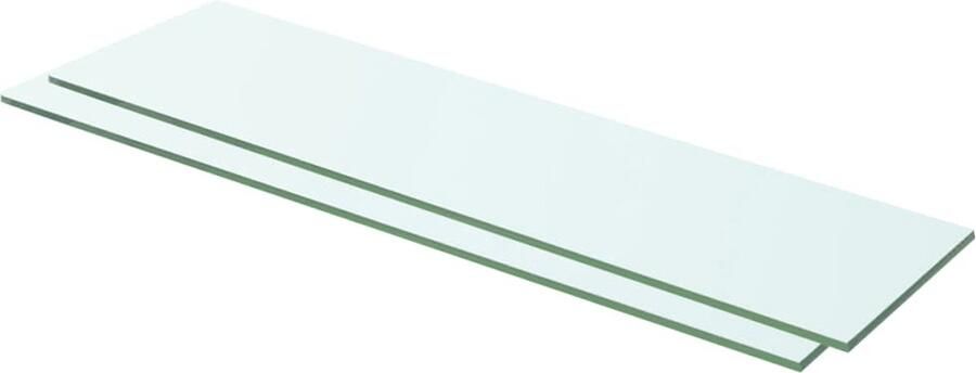 The Living Store Schappen 2 st 60x12 cm glas transparant Glazen Schap Wandplank Vitrinekast Decoratief Schap Transparant Glas