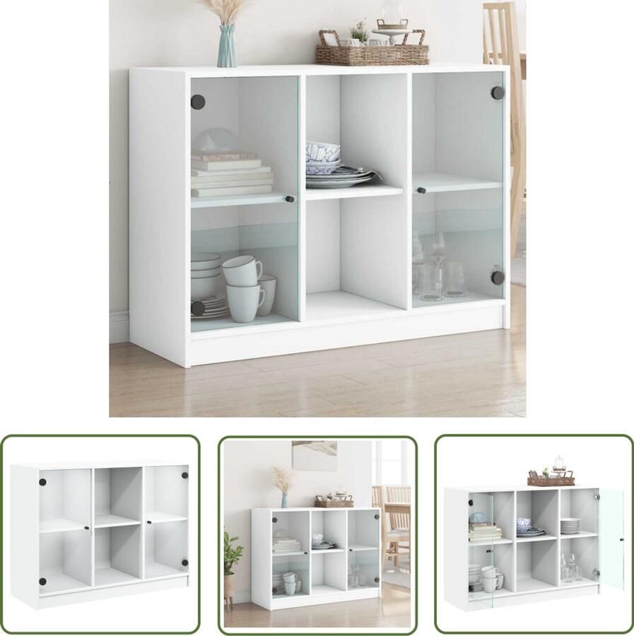 VidaXL Dressoir 102x37x75 5 cm bewerkt hout wit Dressoir Woonkamersmeubilair Houten Dressoir Wit Dressoir Opberg Dresser