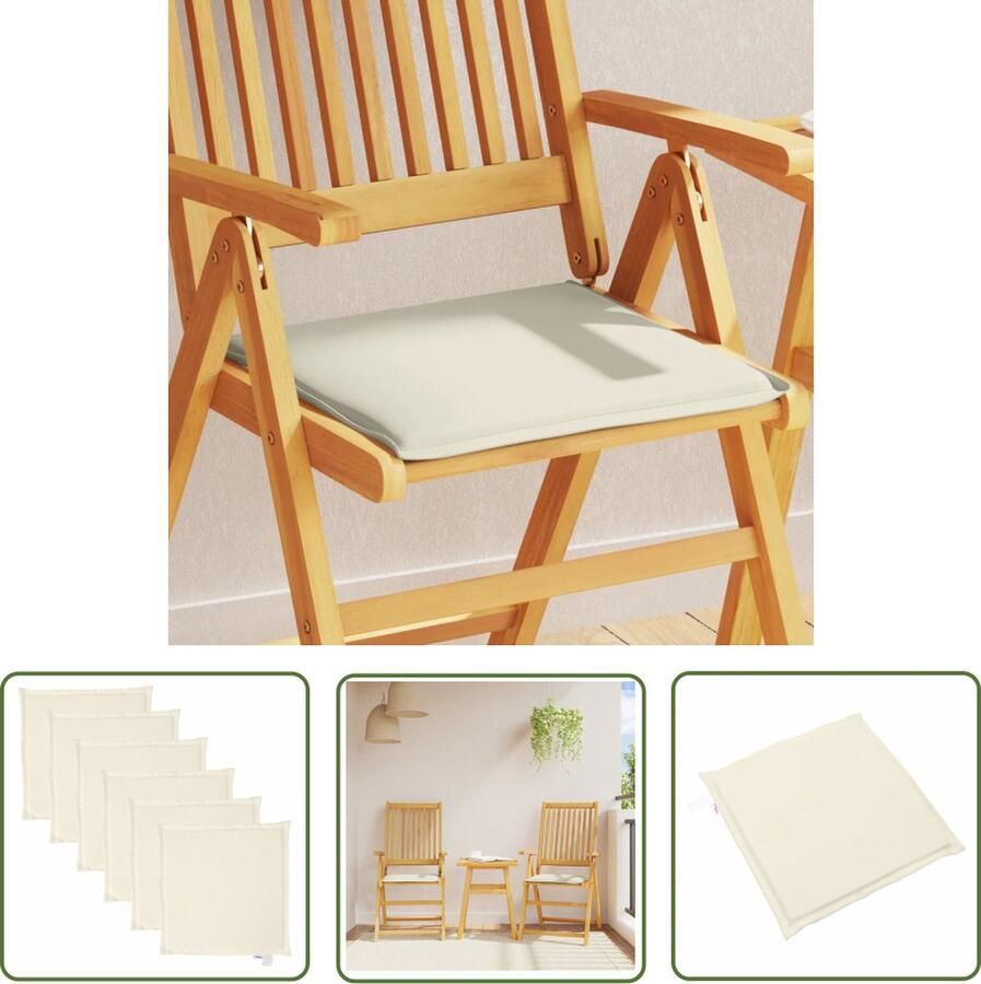 The Living Store Tuinzitkussens Set van 6 45 x 45 x 2 cm Comfortabel en Waterbestendig Tuin Kussens Zitkussens Buitenkussens Patio Meubels Lounge Set
