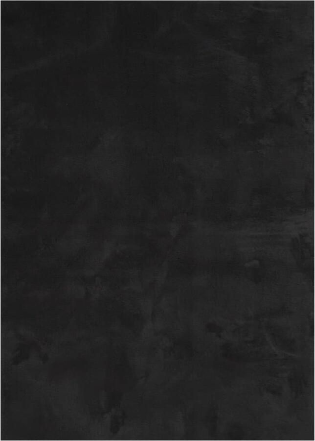The Living Store Vloerkleed HUARTE laagpolig zacht wasbaar 120x170 cm zwart Vloerkleed Zware Kwaliteit Zwart Vloerkleed Polyester Vloerkleed Anti Slip Vloerkleed - Foto 2