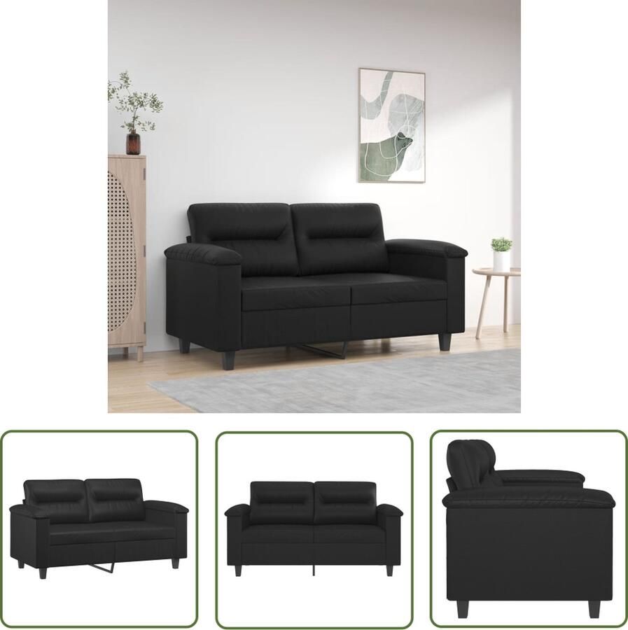 The Living Store 2-zitsbank kunstleer zwart 150 x 77 x 80 cm Duurzaam en comfortabel Tweezitsbank Zwarte Bank Banks Kopen Kunstleder Bank Salon Meubels