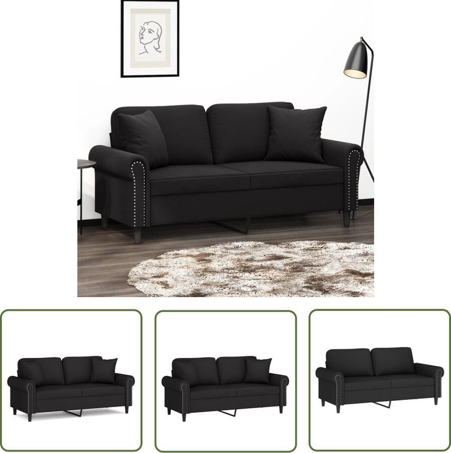 The Living Store 2-zitsbank fluweel zwart 172 x 77 x 80 cm comfortabele zitervaring Tweezitsbank Zwarte Bank Fluweelb Bank Comfortabele Bank Salonbank