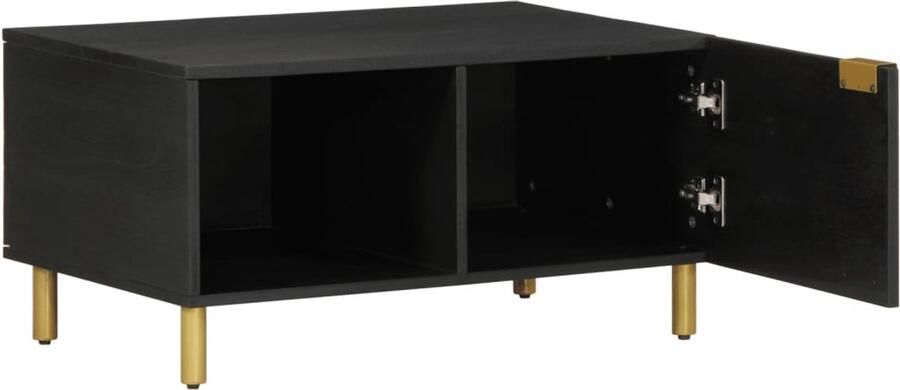 The Living Store Salontafel 80x50x40 cm bewerkt hout zwart Salontafel Zwarte Salontafel Houten Salontafel Industriële Salontafel Tv Tafeltje