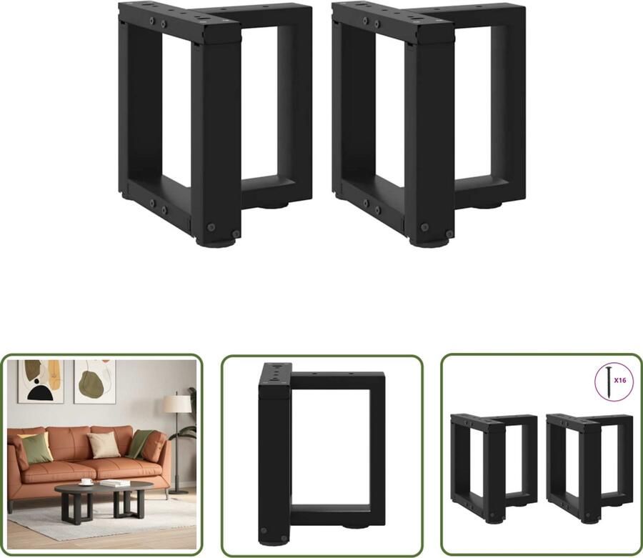 The Living Store Salontafelpoten 2 st T-vormig 30x25x(30-31) cm staal zwart Salontafel Potten Zwarte Tafelpoten T-vormige Tafelpoten Metalen Tafelpoten Salontafel Onderstel