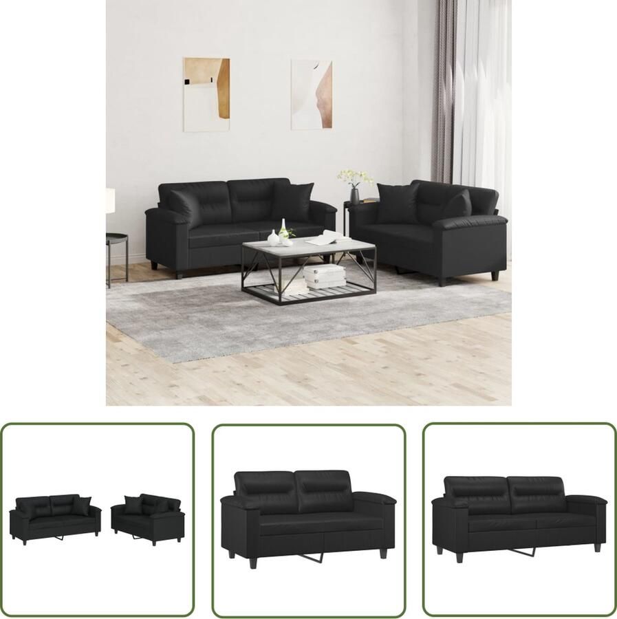 The Living Store Loungeset Kunstleer 2-zits 140 cm Comfortabel en Duurzaam Loungeset Zweefstoel Tuinbank Buitenmeubilair Kunstleder Meubels