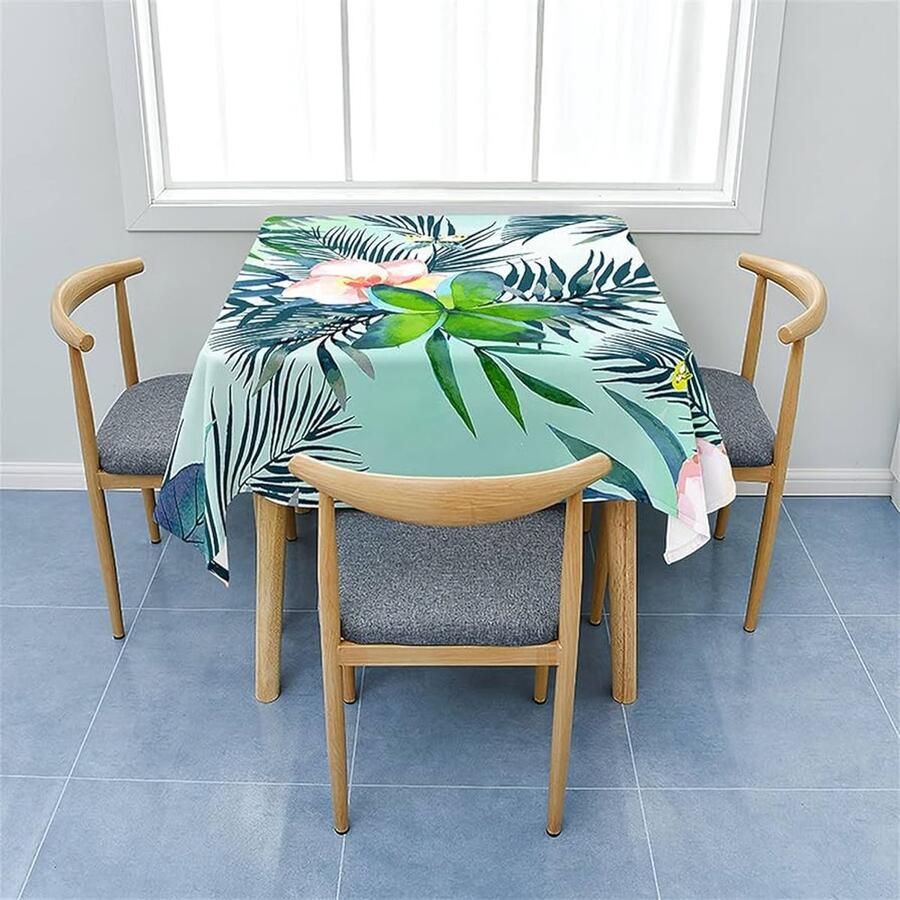 Vierkant tafelkleed waterdicht 1 stuk roze 120 x 120 cm