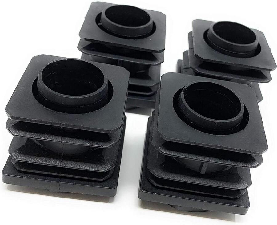 Vierkante buisstoppen afstelstoppen 60 x 60 mm lamellen set van 4 verstelbaar