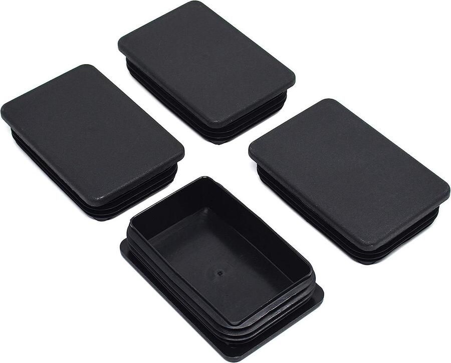 Vierkante buisstoppen met lamellen voor 120 x 60 mm set van 4 wanddikte tot 15-4 mm