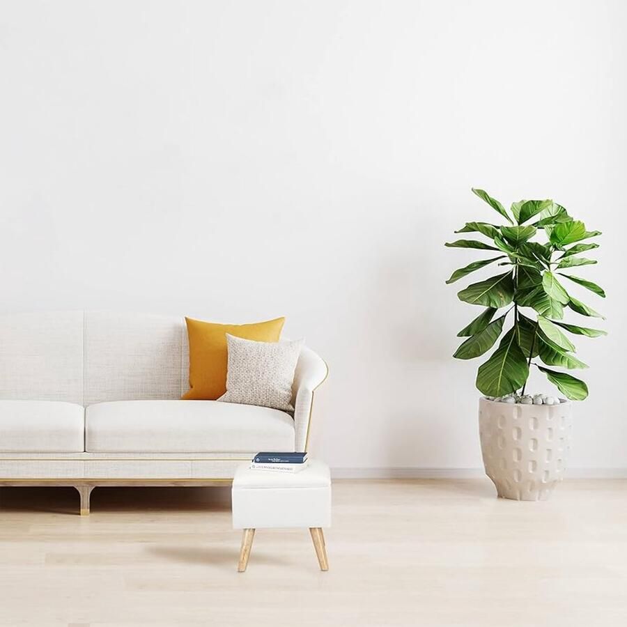 Vierkante hocker met opbergruimte wit 1 stuk