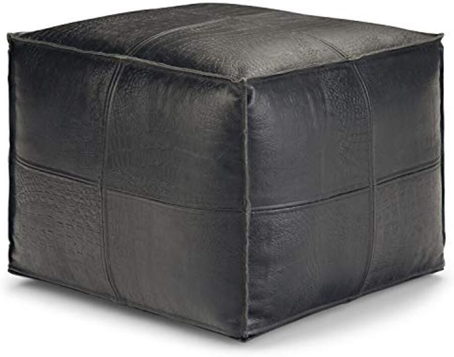Vierkante Pouf 45 7 cm Zwart Stijlvolle Zithoekaccessoire