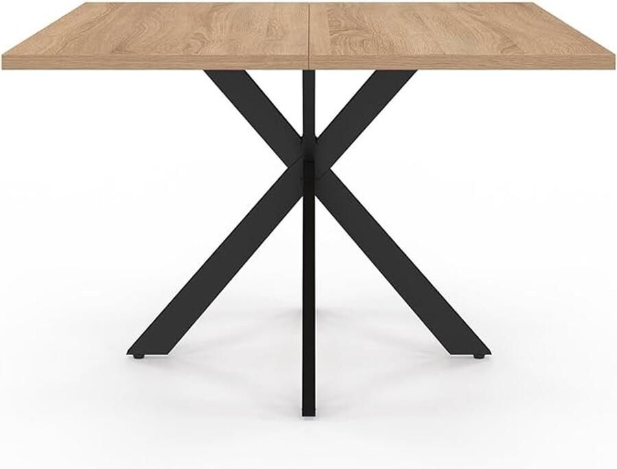 Vierkante salontafel Alix – 70 cm Houten blad met zwarte spinnenpoot