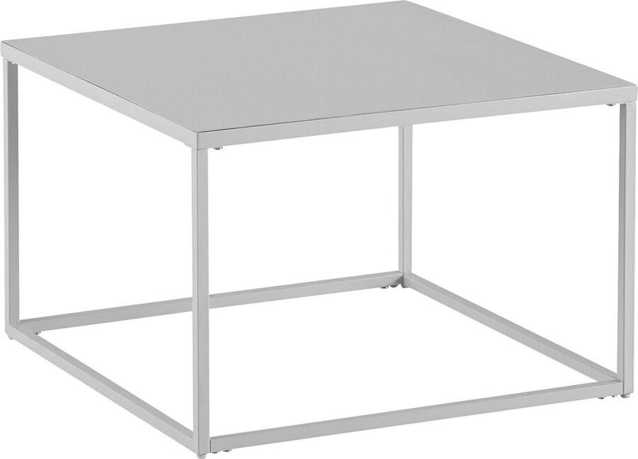 Rootz Living Rootz Vierkante Salontafel in Industriële Stijl Moderne Middentafel Metalen Frame Opbergblad 60cm x 60cm x 40cm Wit