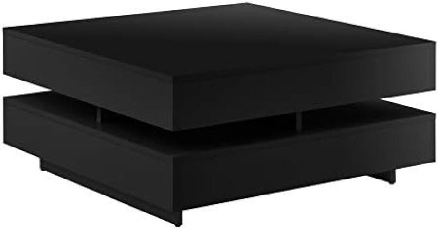 Vierkante Salontafel Zwart Hoogglans 75x75x35 5 cm Moderne Bijzettafel Woonkamer Meubel