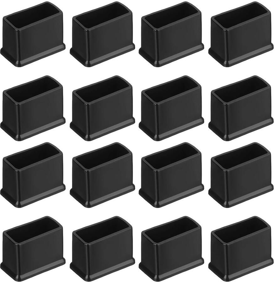 Vierkante stoelpootdoppen bescherming voor meubels set van 16 PVC