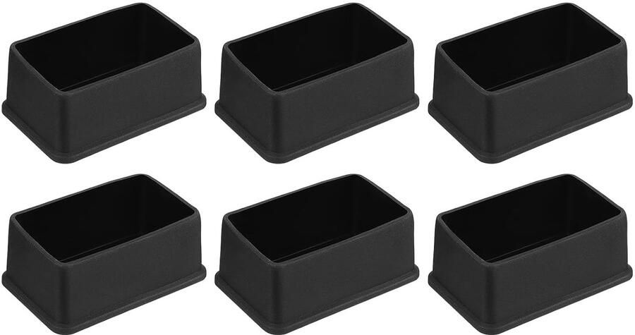 Vierkante stoelpootdoppen set van 6 PVC 75 x 45 mm