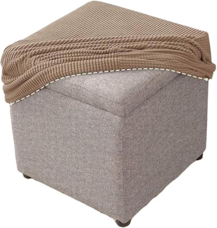 Vierkante stretch hoes voor ottomaanse voetenbank comfortabele en stofdichte poefhoes machine wasbaar