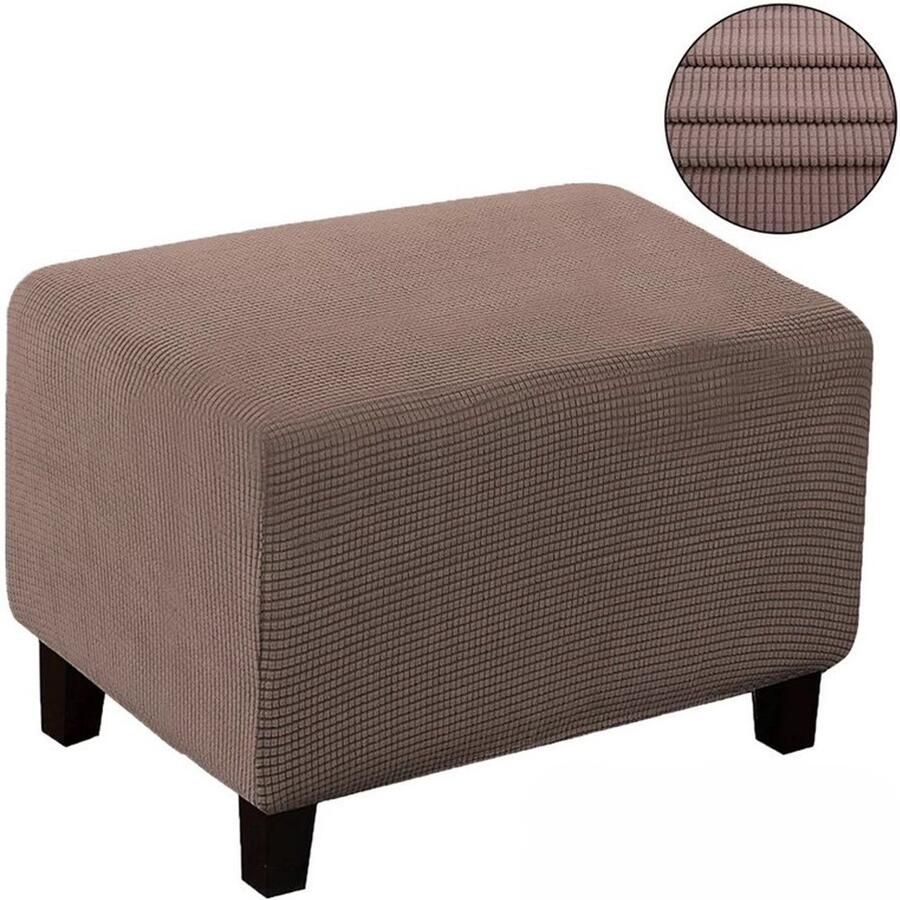 Vierkante voetenbankhoes stretch voetenbankhoes wasbaar superzachte universele poefhoes met elastische onderkant antislip voetenbank jacquard hoezen maat L: Lengte 80-105 cm Breedte 60-75 cm Hoogte 35-45 cm Donkergroen