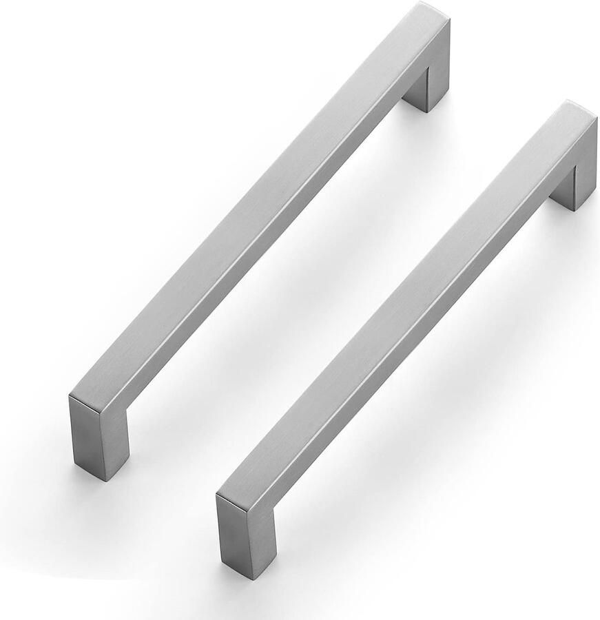 Vierkante zwarte kastdeurgreep 10 stuks Aluminiumlegering 160 mm